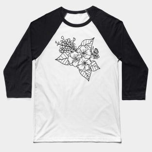 Trio of Flowers Baseball T-Shirt